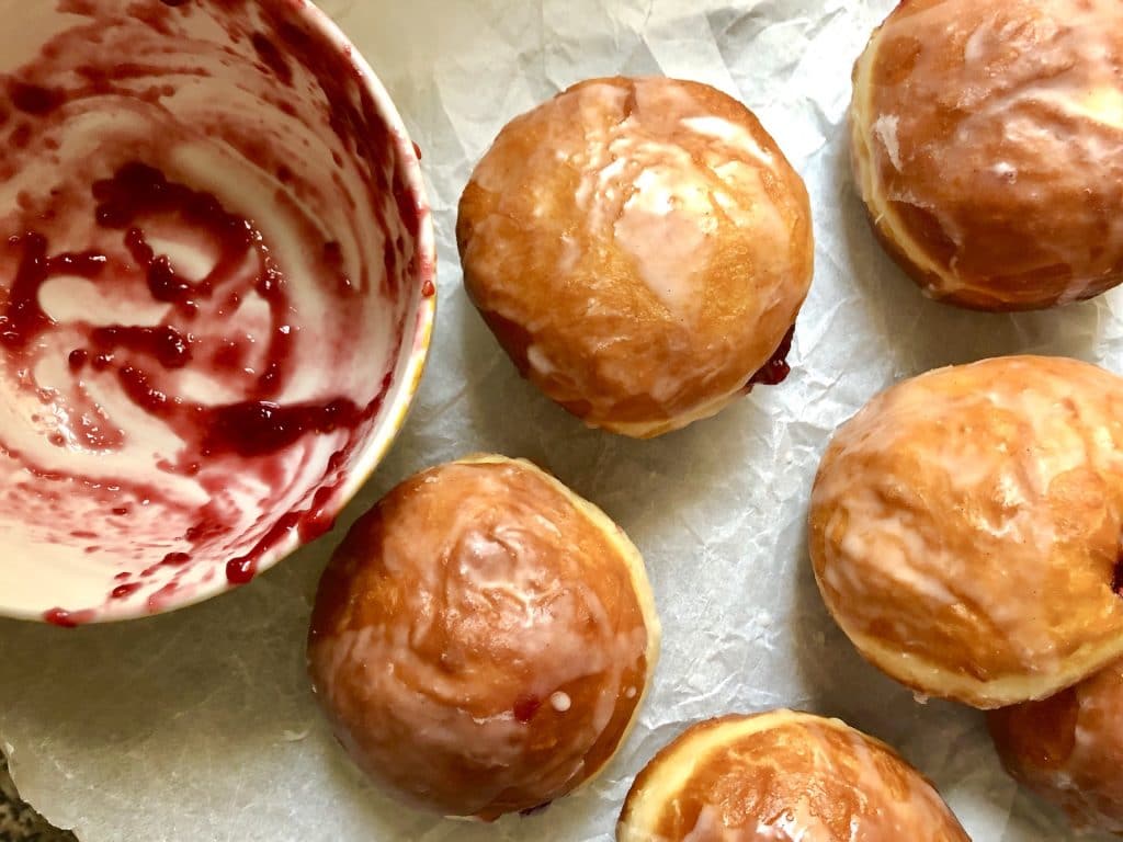 glazed polish doughnuts (paczki)