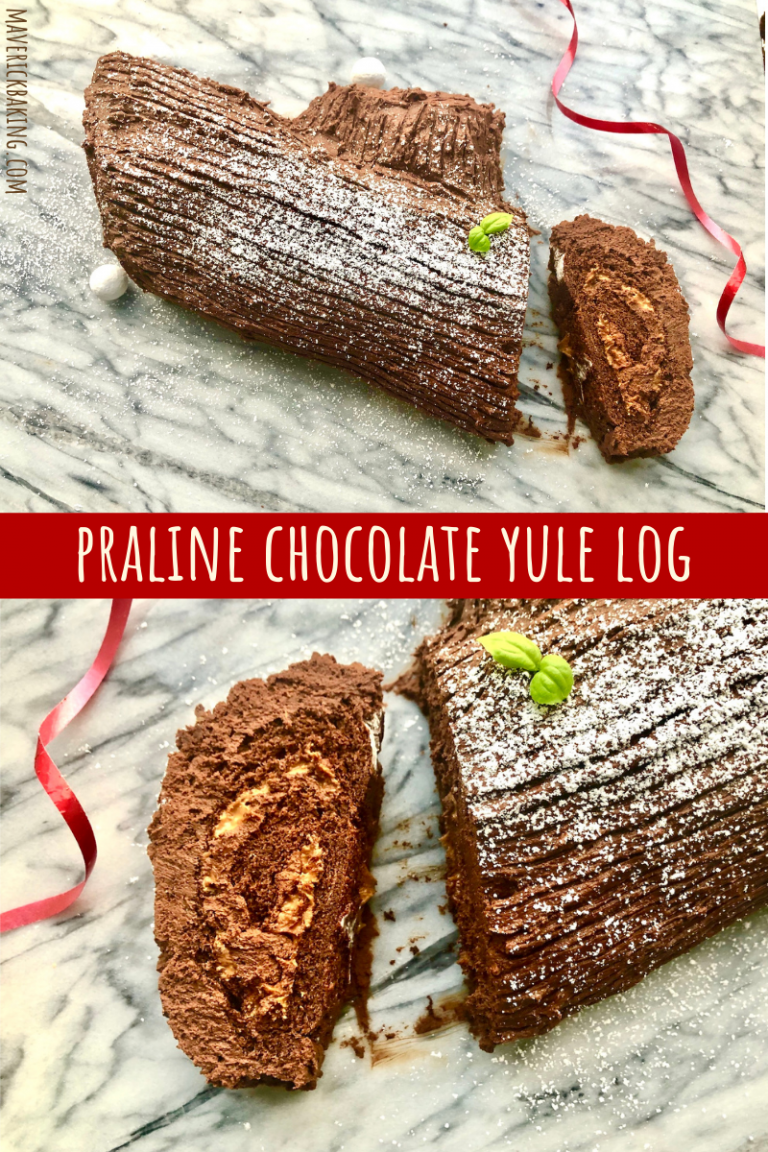 Praline Chocolate Yule Log - Maverick Baking
