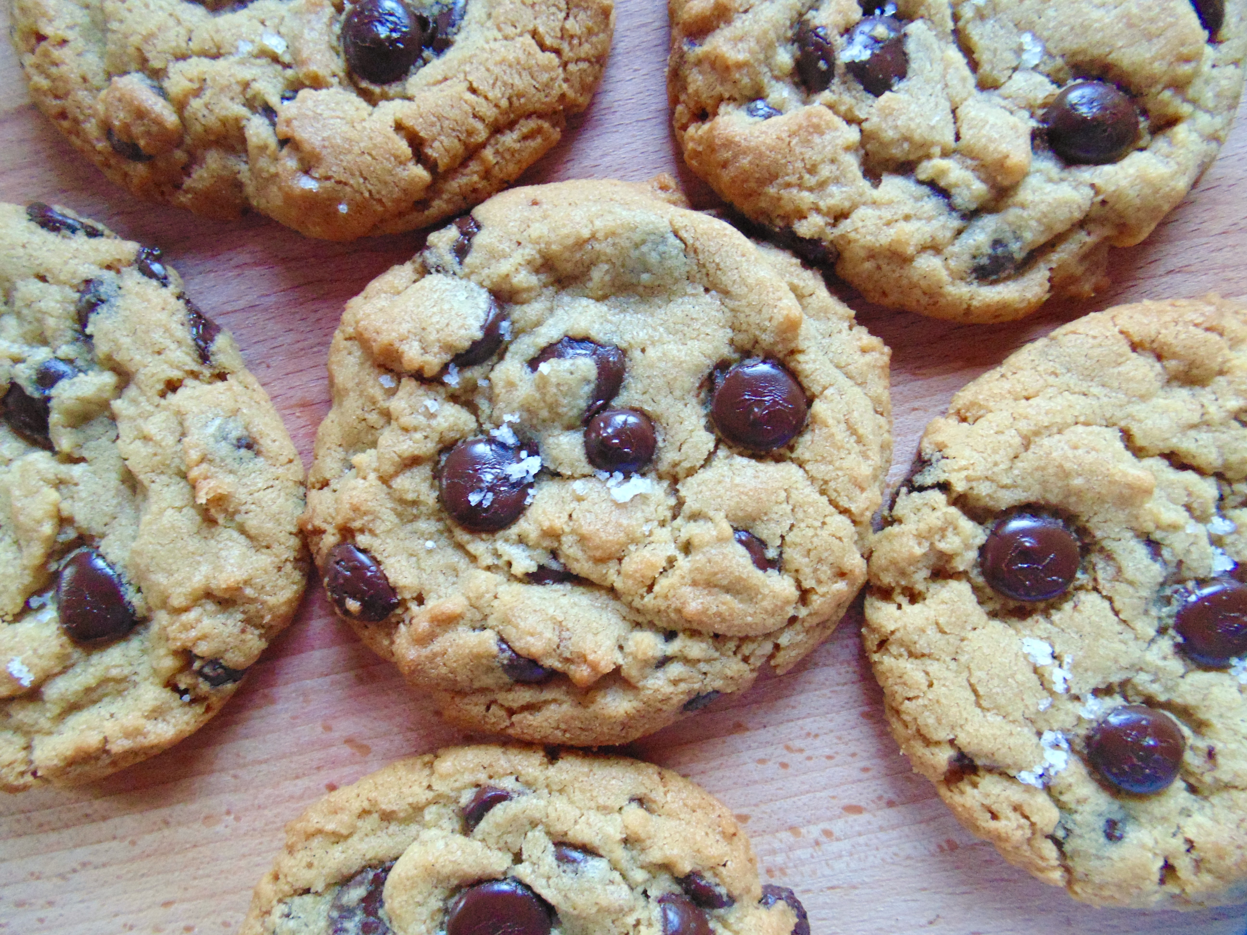 Salted Chocolate Chip Peanut Butter Cookies