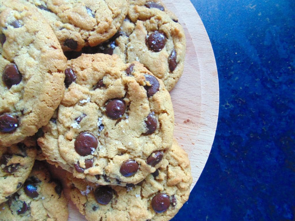 salted chocolate chip peanut butter cookies