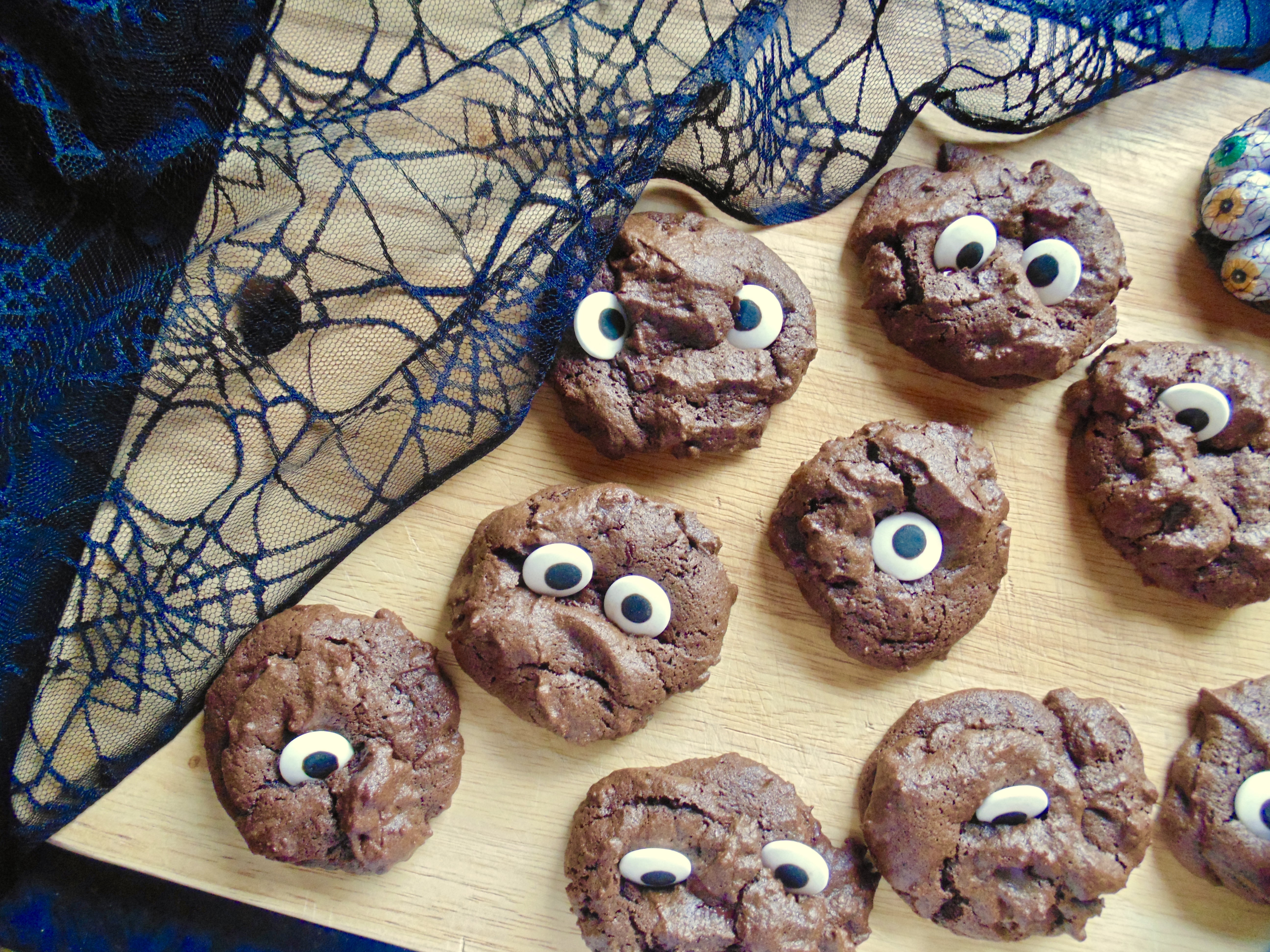 triple chocolate spooky cookies