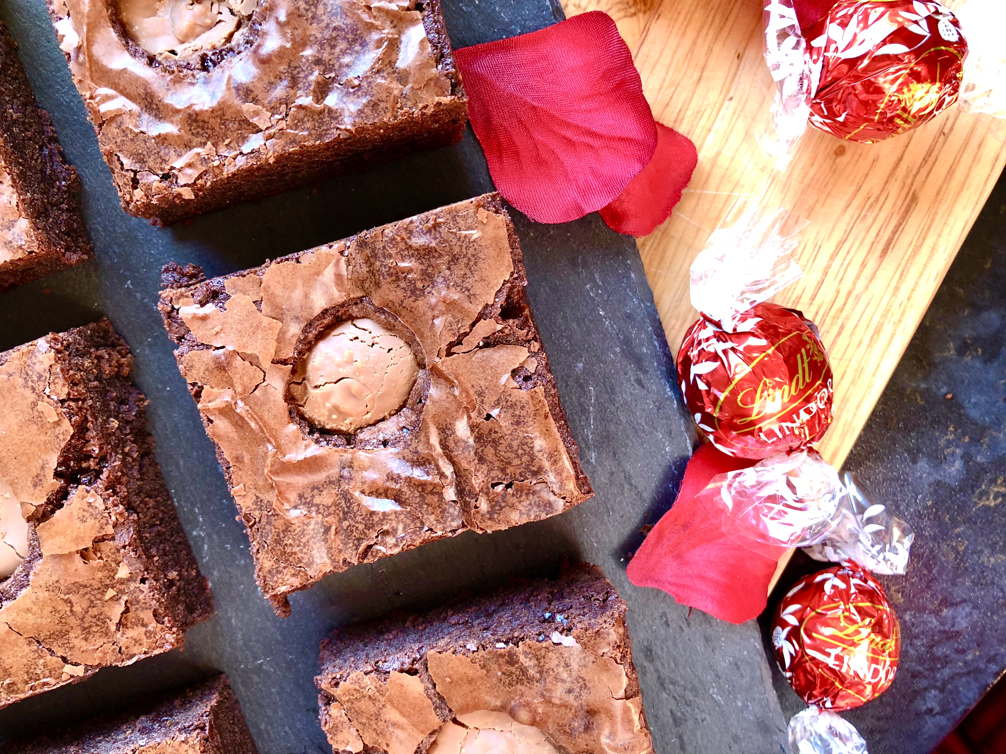 melting lindt lindor brownies