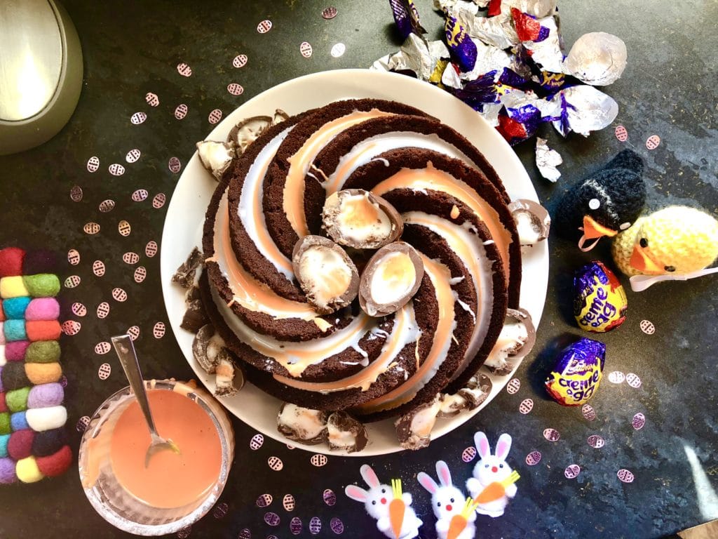 chocolate cadbury creme egg cake