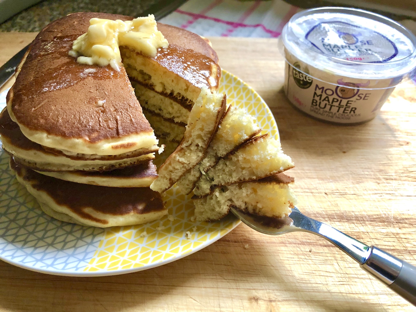 moose maple butter pancakes