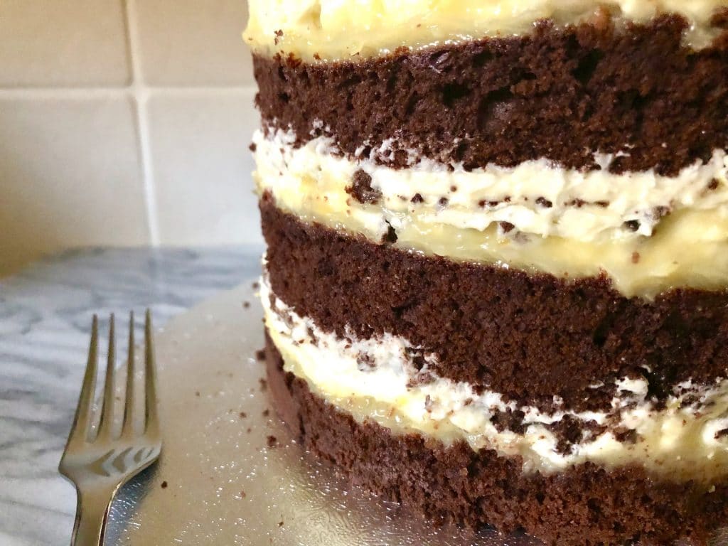 dark chocolate lemon layer cake