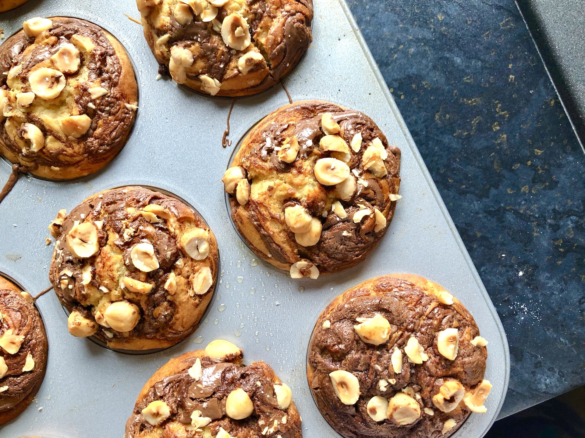 nutella filled banana muffins