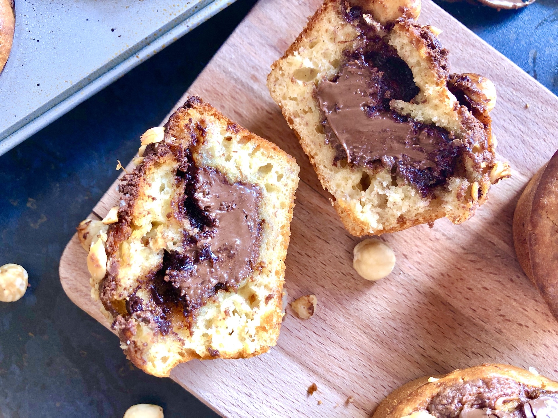 nutella filled banana muffins