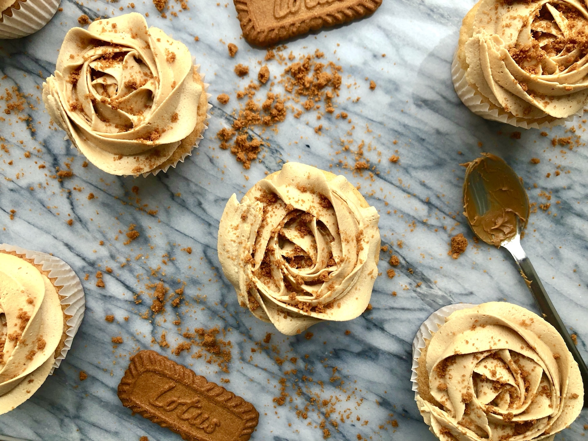 salted caramel biscoff cupcakes