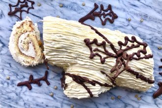 white chocolate yule log