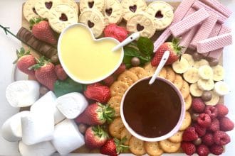 Valentine’s Day Chocolate Fondue Dessert Platter