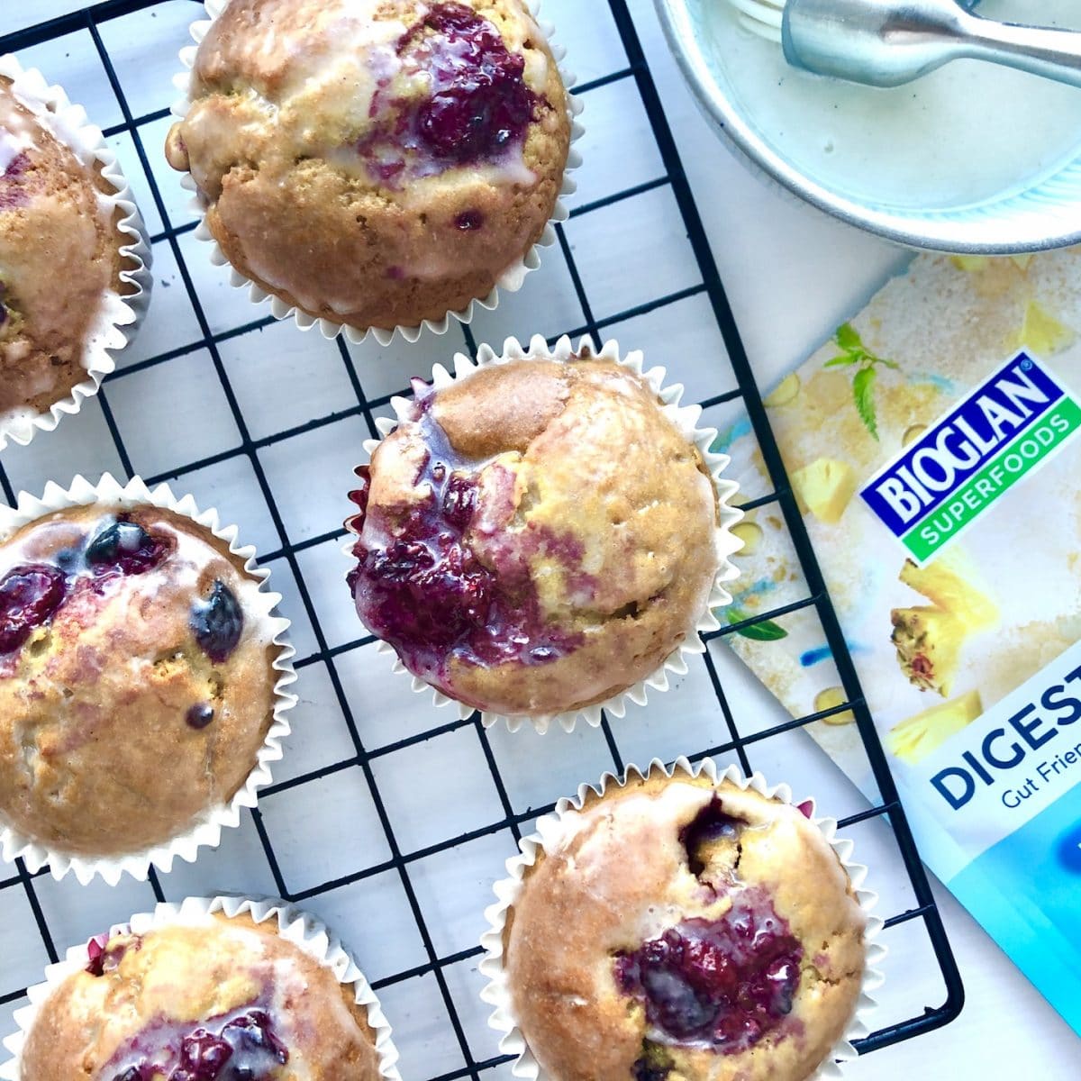 gut friendly raspberry vanilla muffins