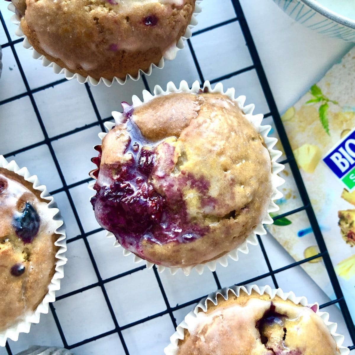 gut friendly raspberry vanilla muffins