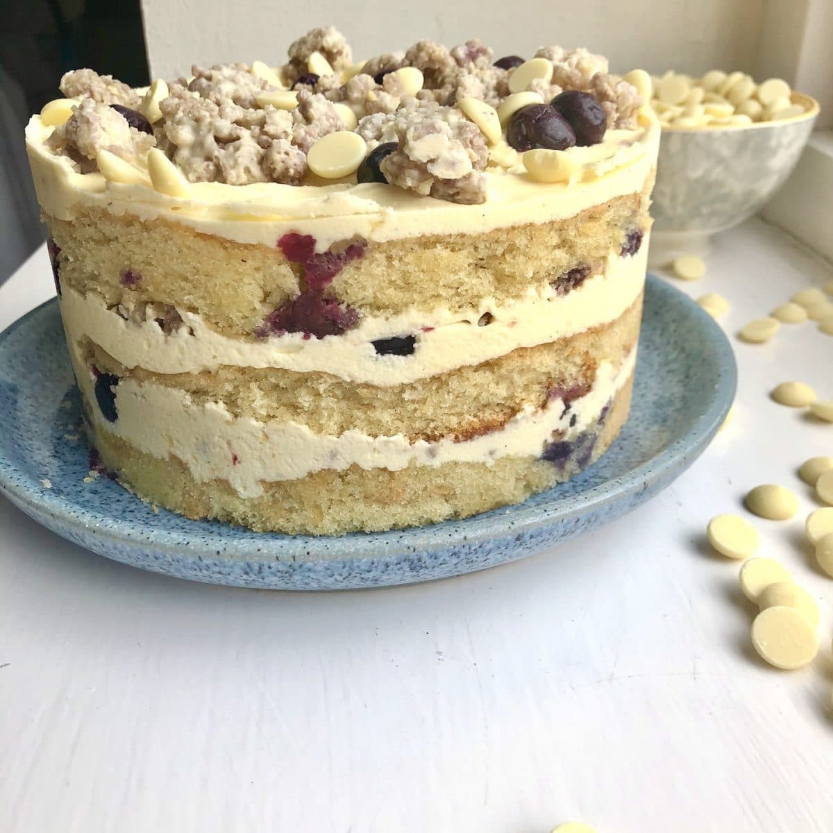 blueberry white chocolate cake