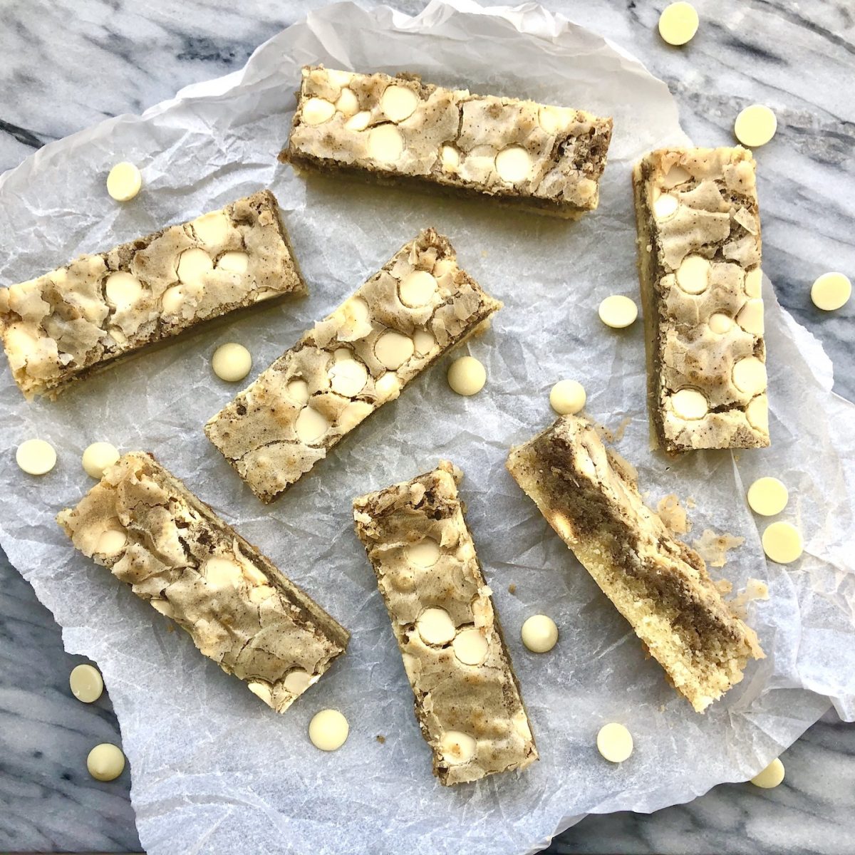 white chocolate mocha blondies