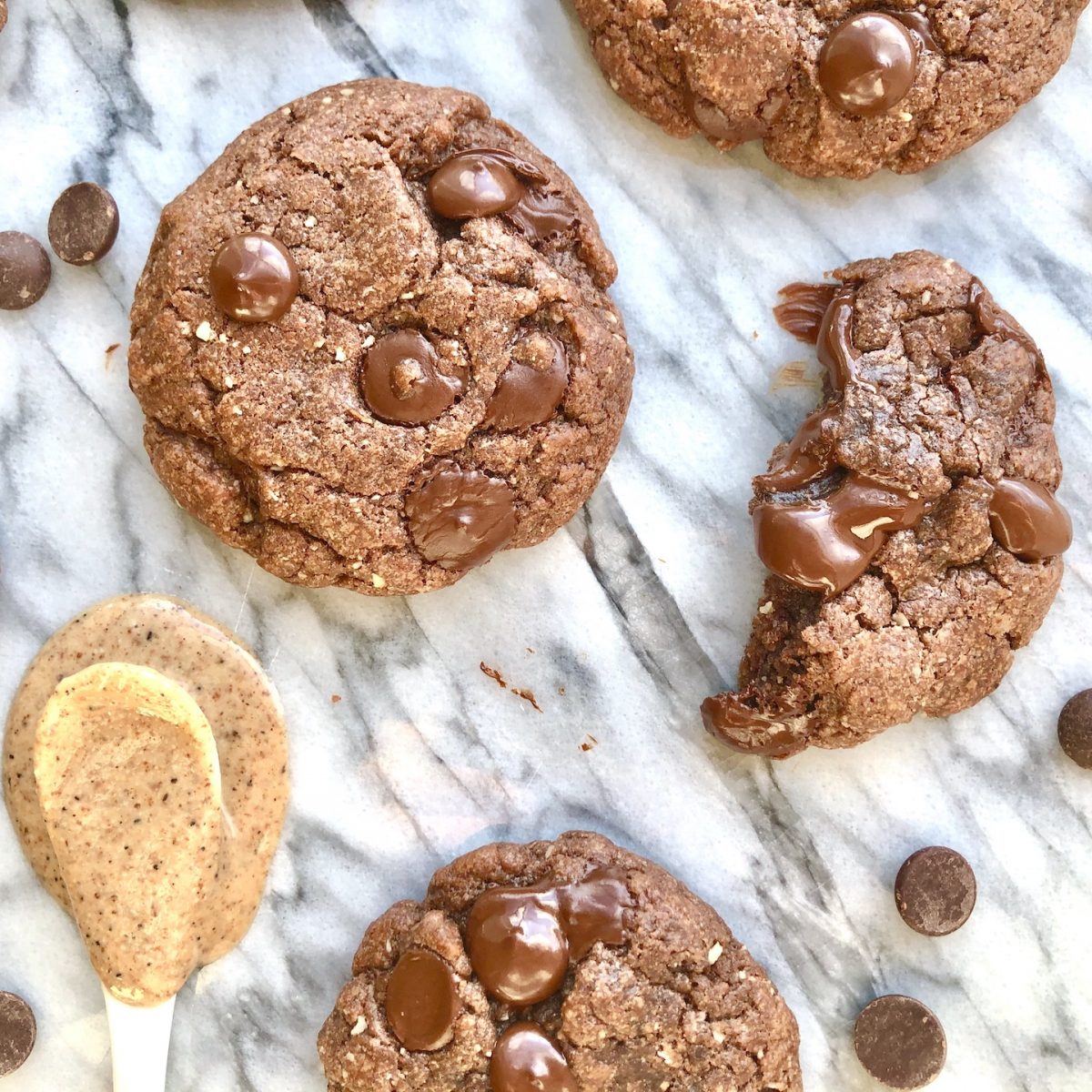 dark chocolate almond butter cookies