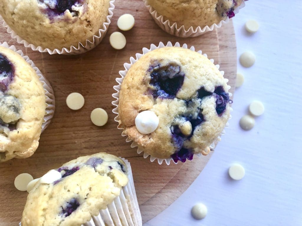 blueberry white chocolate muffins