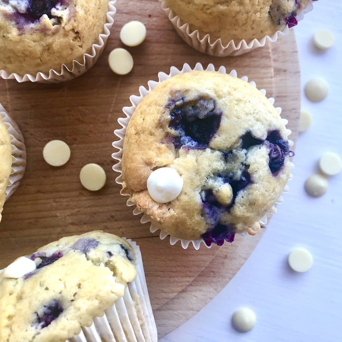 blueberry white chocolate muffins