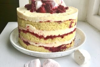 raspberry marshmallow cake