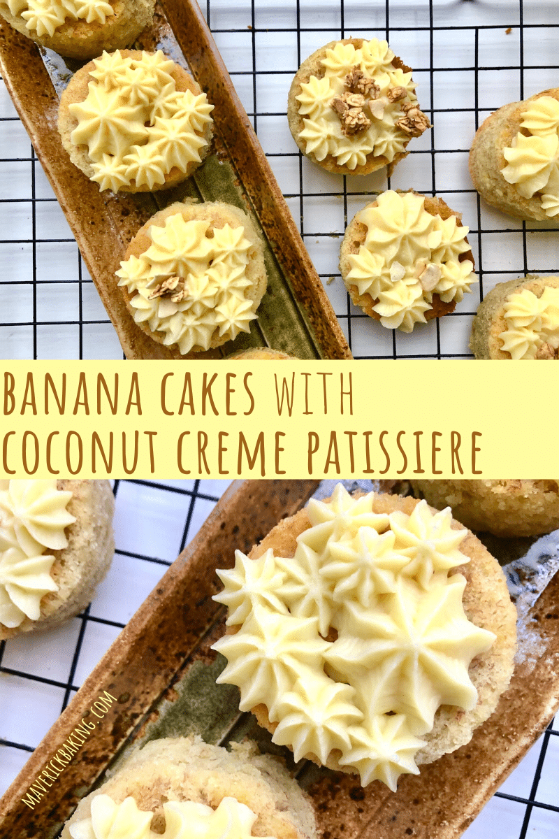 banana cakes with coconut creme patissiere