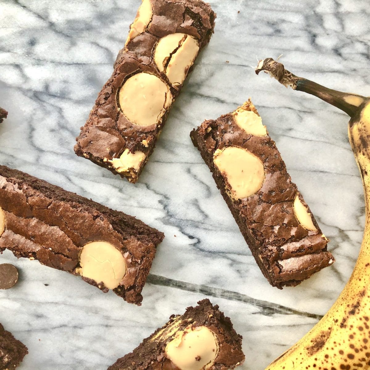 caramelised white chocolate banana brownies