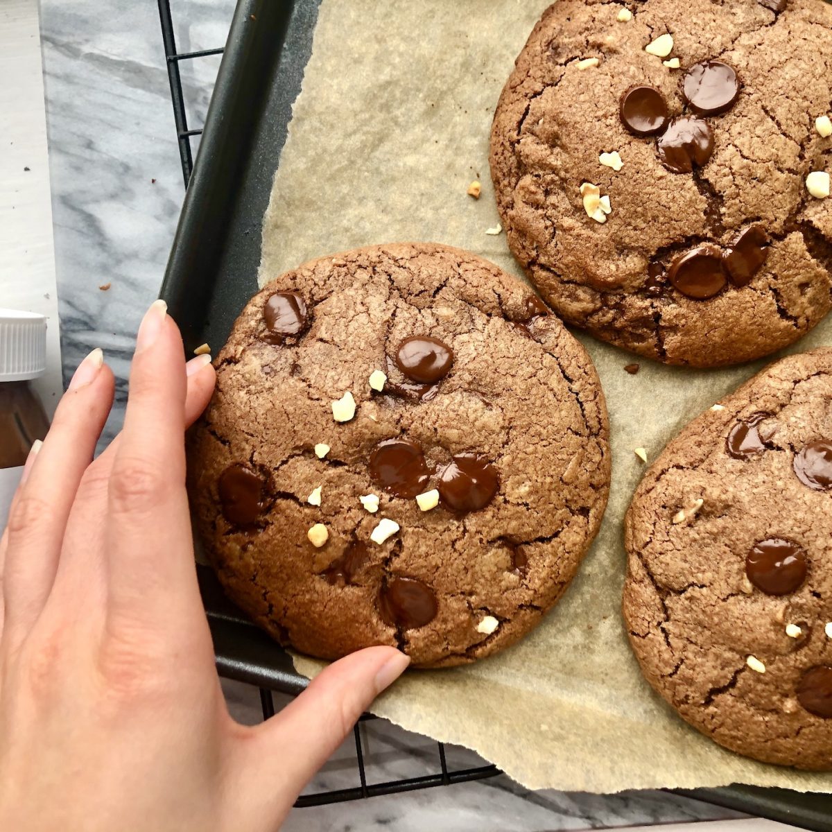 Nutella Stuffed Chocolate NYC Cookies