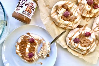 salted caramel peanut butter pavlovas