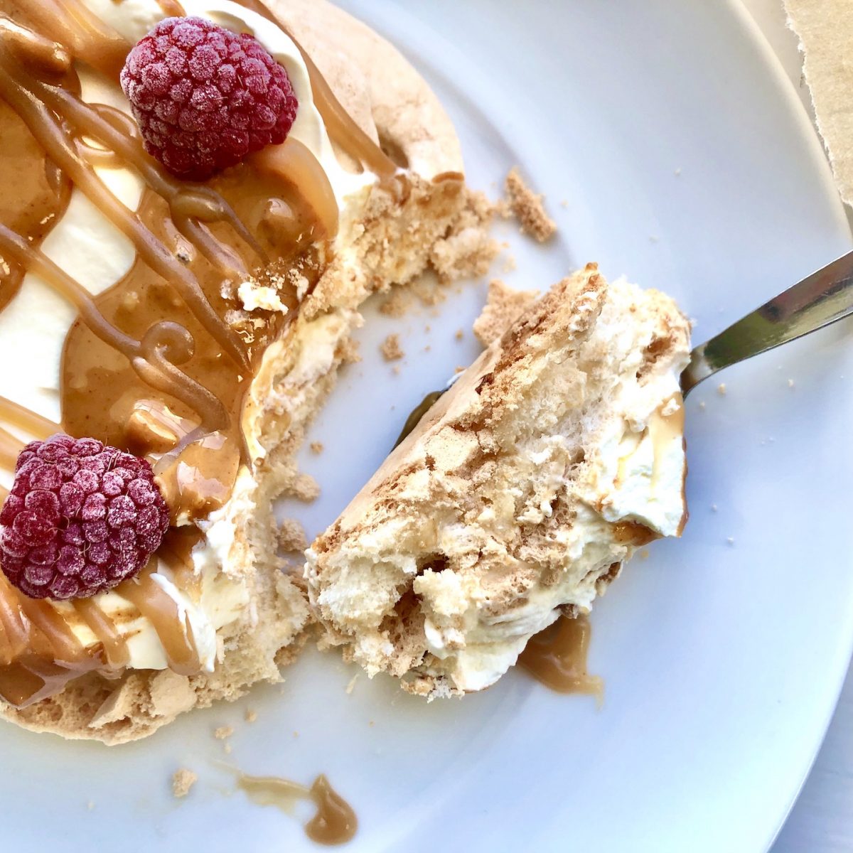 salted caramel peanut butter pavlovas