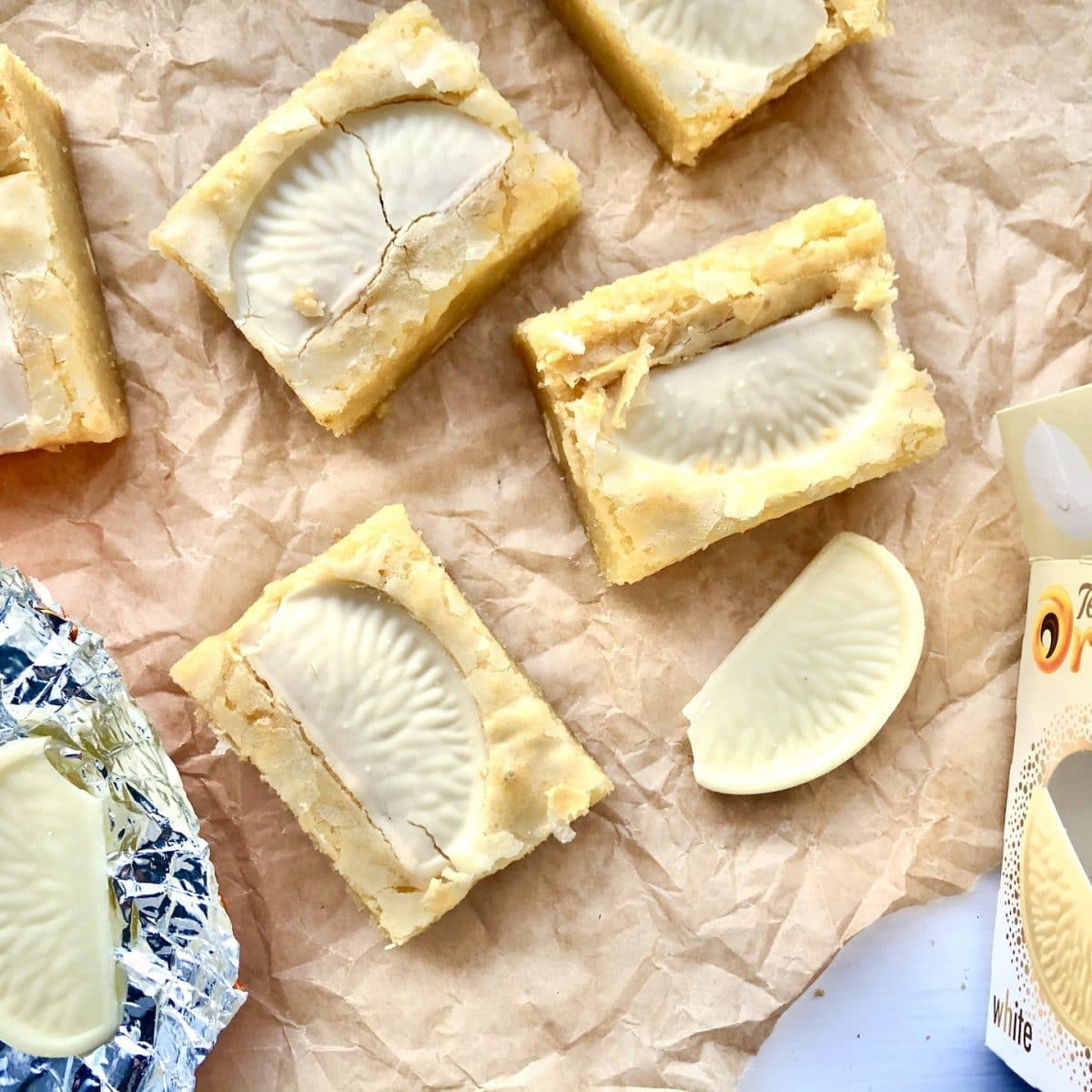 white chocolate orange blondies