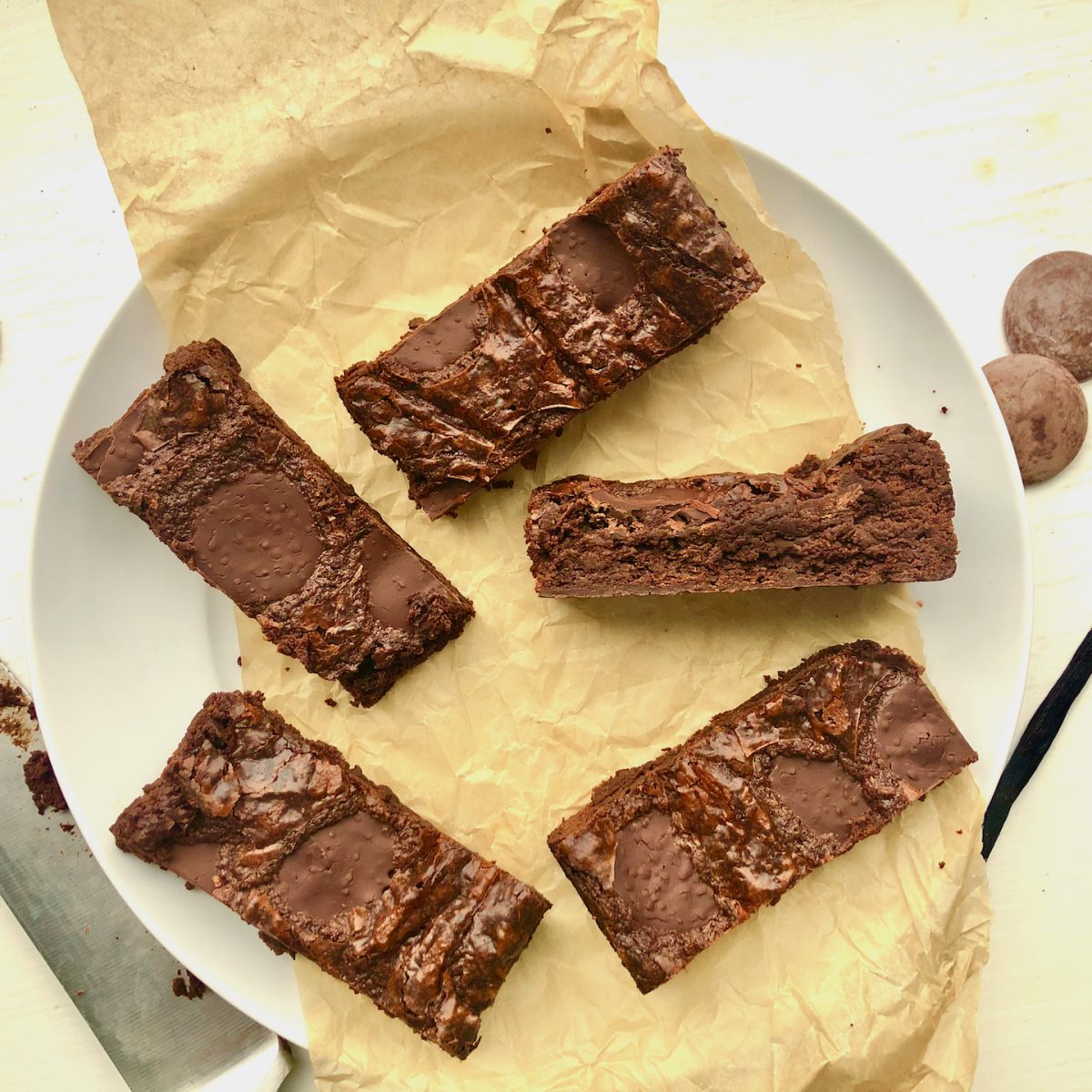 vegan double dark chocolate brownies