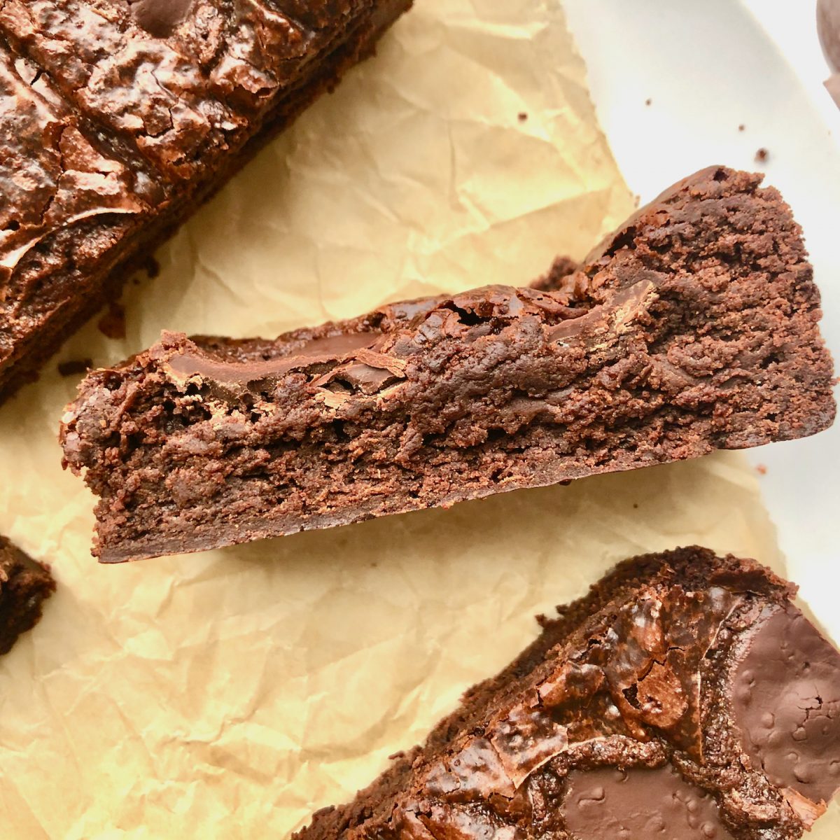 vegan double dark chocolate brownies