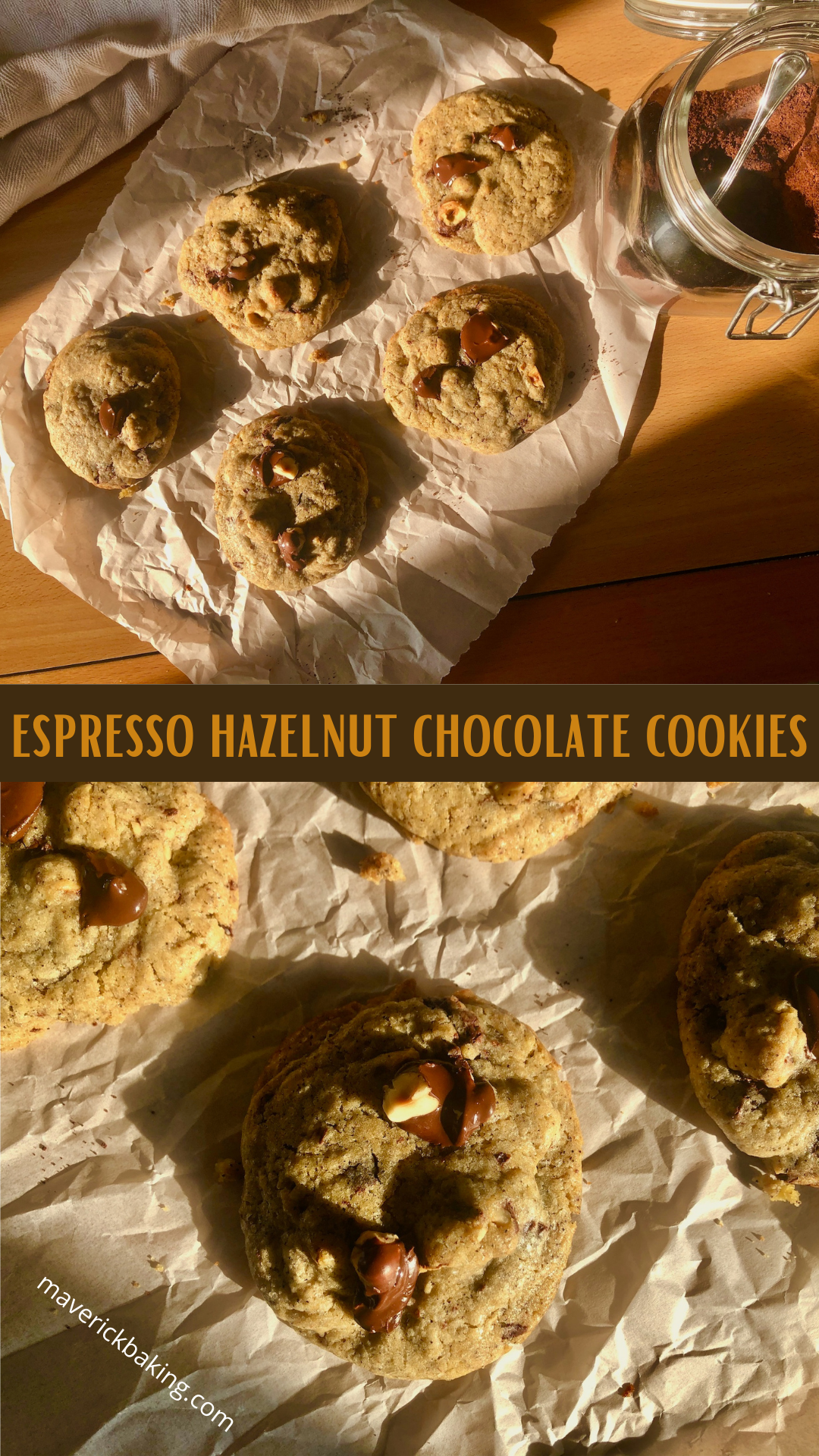 Hazelnut Cookies with Coffee and Chocolate