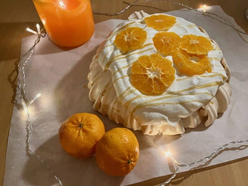 Mandarin Honey Pavlova - Desserts of the World