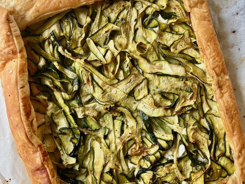 Courgette Ricotta Puff Pastry Tart