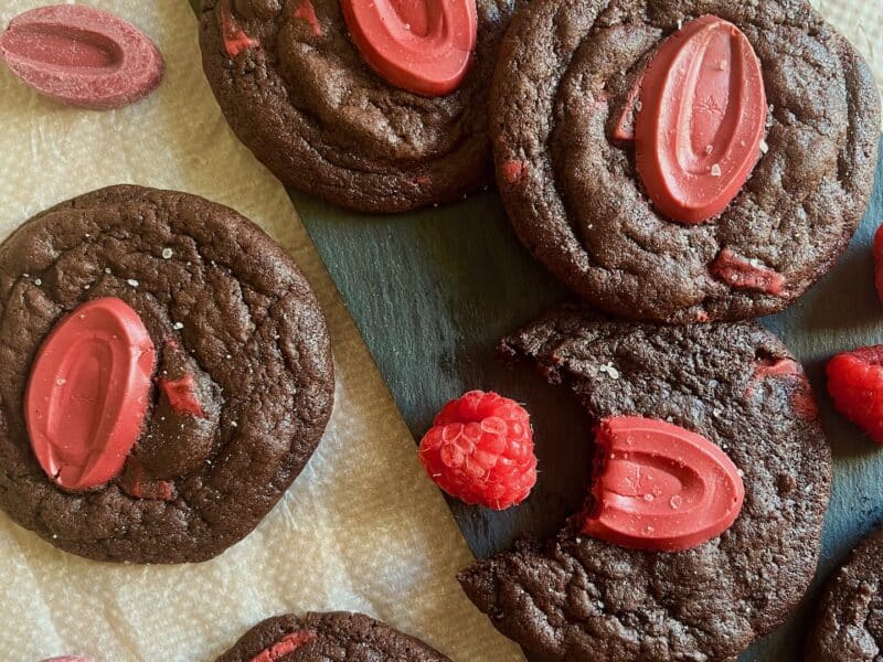 Raspberry Dark Chocolate Cookies (small batch!)