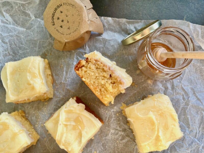 Orange Honey Cake with Vanilla Cream Cheese Frosting